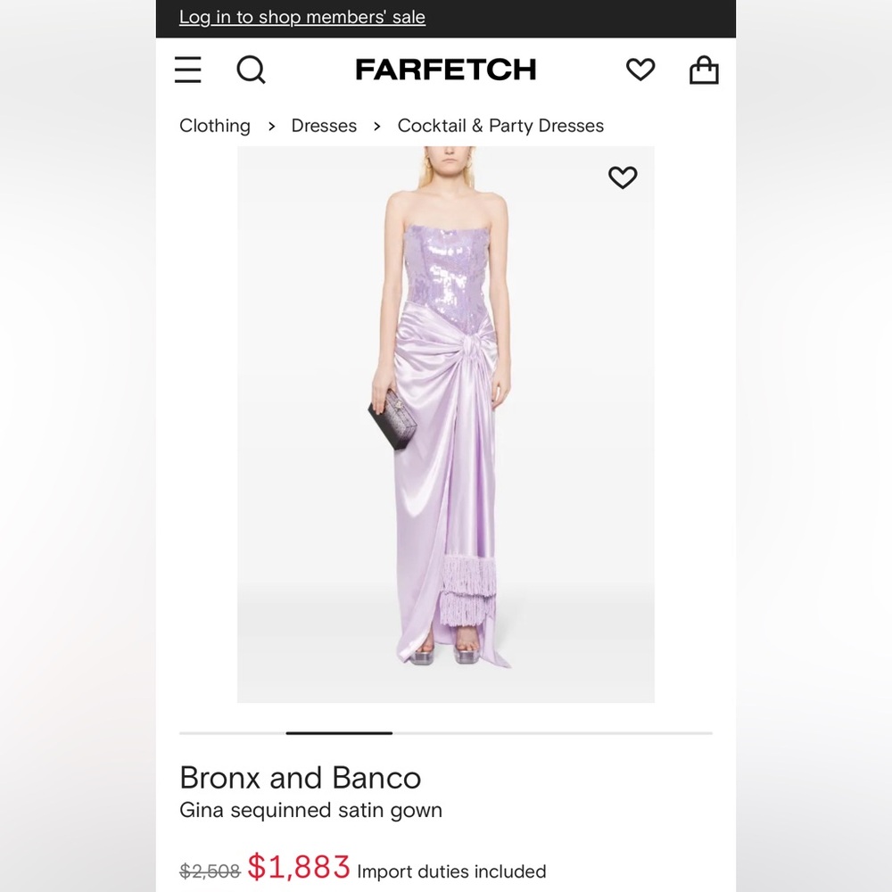 Bronx and Banco Lavender Sequin Wedding Dress - Picture 2 of 5